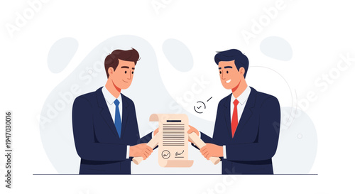 Businessmen shaking hands over a contract, agreement, partnership, success