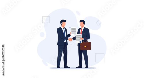 Businessmen shaking hands over contract, agreement, partnership, teamwork, success