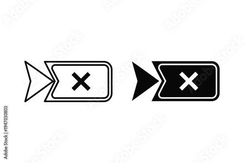 Incorrect Mark Icon: Cross Symbol in a Rounded Rectangle