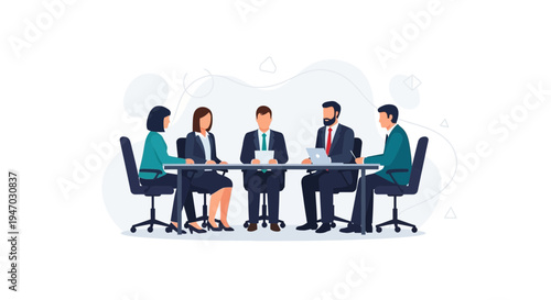 Business Meeting: Diverse Team Collaborating Around a Table