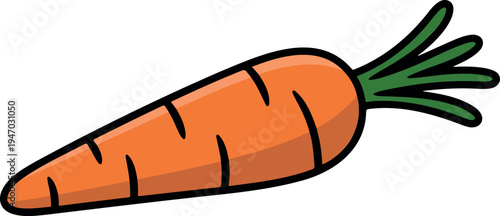 Cartoon Carrot Vegetable Illustration, Fresh Organic Food Icon, Healthy Farming and Nutrition Concept Vector Design for Agriculture