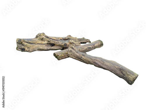 Photos Transparent PNG: Raw rustic driftwood logs isolated on black background, organic