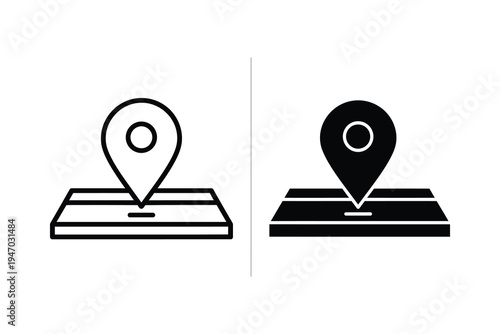 Location Pin on Map Icon - Navigation and GPS Pointer, Vector Art
