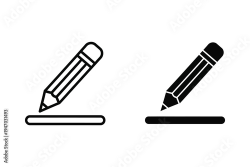 Writing Pencil Icons - Education, Creativity, Note Taking, Business Document