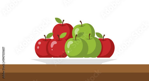 A group of red and green apples.