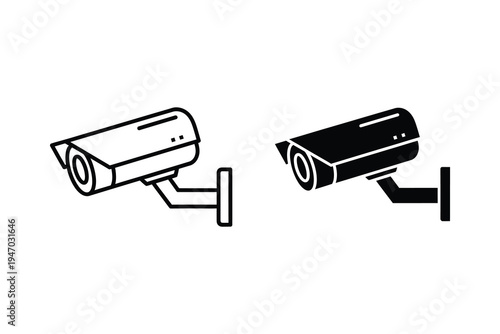 Security camera surveillance icon for monitoring and safety systems