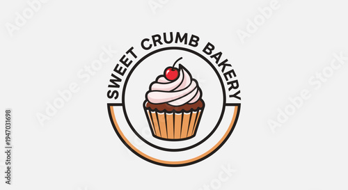 Bakery logo with cupcake design element.