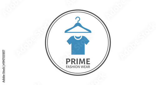 Blue T Shirt on Hanger.