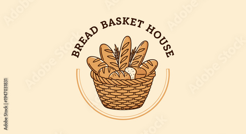 Bread basket with fresh baked bread 1.