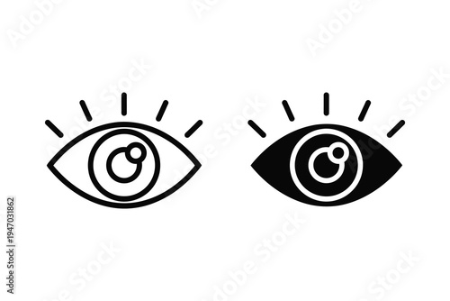 Stylized Eye Icon - Vision, Observation, and Insight Symbol