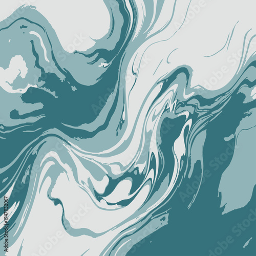 Captivating swirling abstract, painted in shades of teal and gray, which create a sense of fluidity and elegance, a testament to the beauty of natural stone.