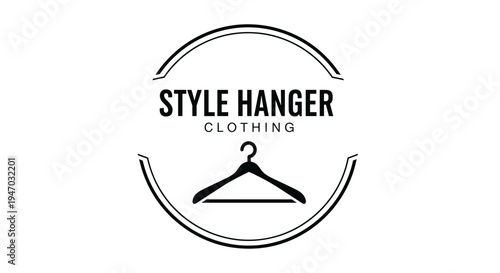 Clothing store logo with hanger.