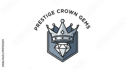 Crown with diamond on shield logo.