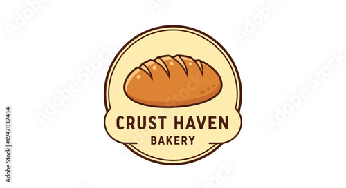 Crust Haven Bakery Bread Logo Design.