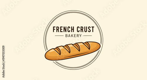 French bread bakery crust logo mark.