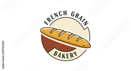 French bread bakery logo illustration 1.