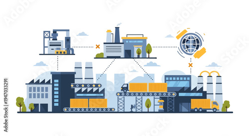 Manufacturing Production Line, Global Logistics & Supply Chain Management Network
