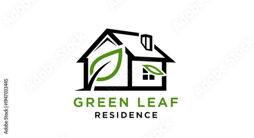 Green Leaf Residence House Logo.