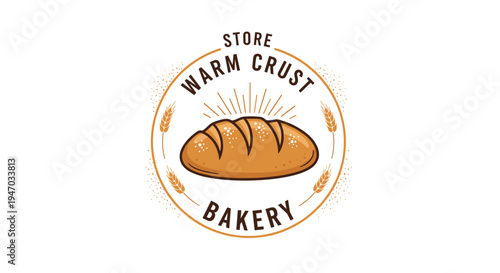 Logo of a bakery with bread 1.