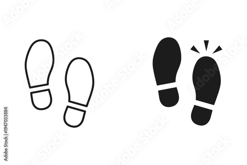 Human Footprints - Walking, Movement, and Trace Mark Icon
