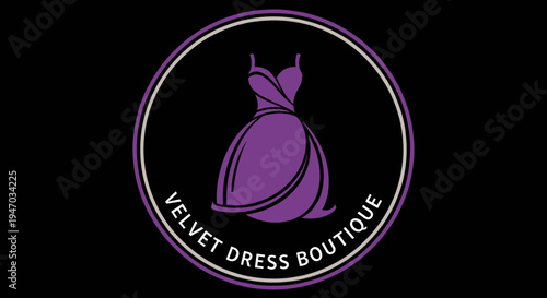 Purple dress boutique logo design 1.