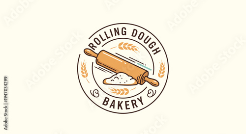 Rolling Dough Bakery Logo Design.