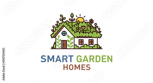 Smart Garden Homes Logo Illustration.