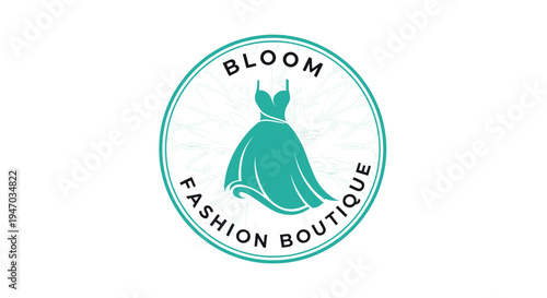 Teal dress logo fashion boutique store.