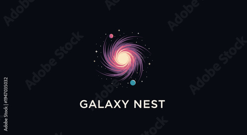 Vibrant purple galaxy with stars.