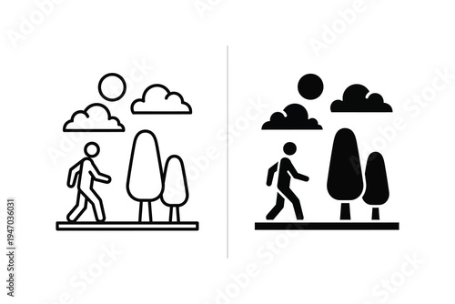 Person Walking in Nature, Lifestyle and Outdoor Activity Concept