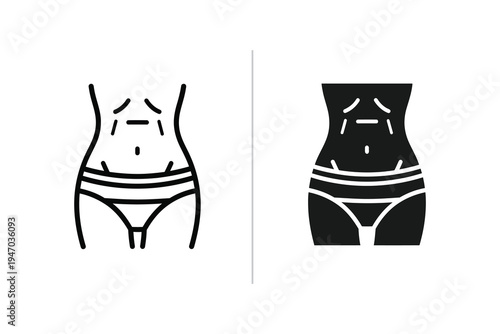Female Body Shape and Fitness Weight Loss Icons