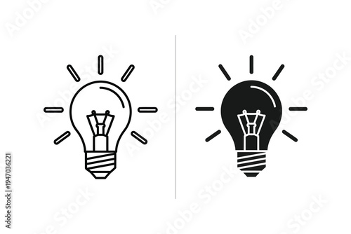 Light Bulb Icon, Representing Idea, Innovation, and Creativity
