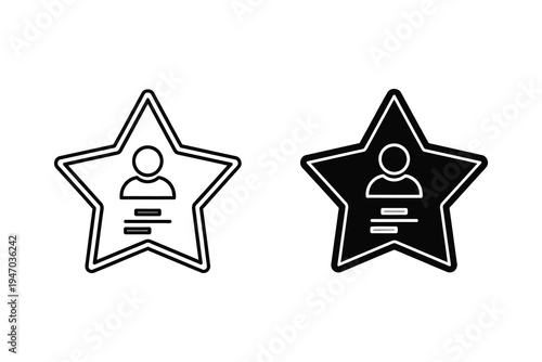 Star Profile Rating and Celebrity Identity Icon Set