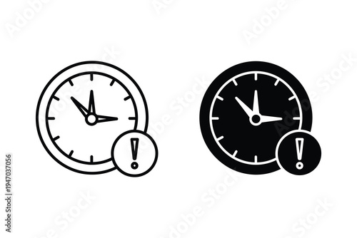 Time Alert and Deadline Clock Icon Set