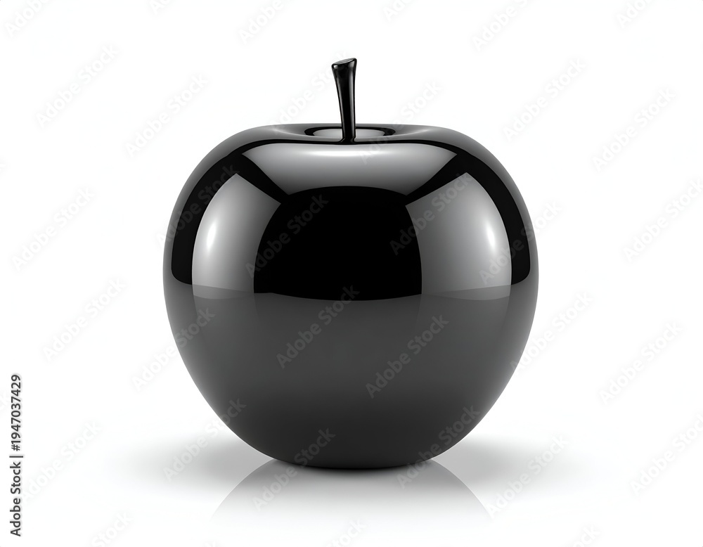 Obraz premium Sleek Black Apple - A Study in Modern Still Life.