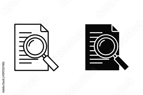 Document Search Magnifying Glass Icon