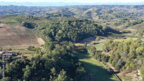 Barbaresco village and Langhe vineyards in Piedmont, Italy