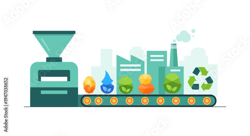 Green Manufacturing: Circular Economy and Sustainable Industrial Production Process with Recycling Loop