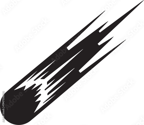 Black comet tail vector illustration