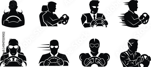 Silhouettes of people with female symbols vector illustration