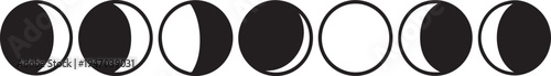 Set of 8 moon phases icons vector