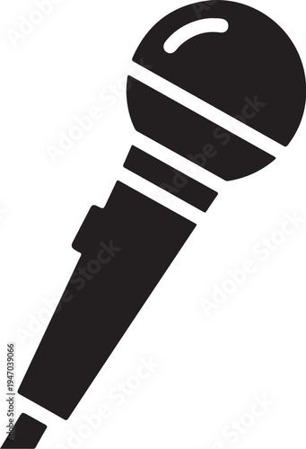 Vector microphone icon, black and white