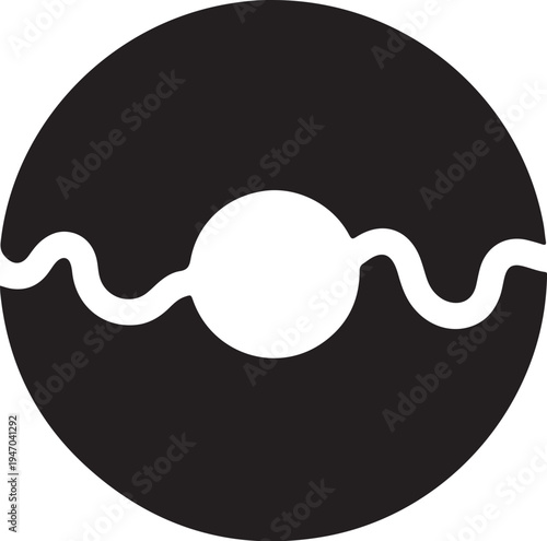 Black and white solar eclipse icon vector