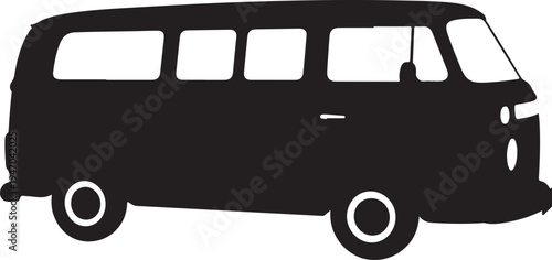Vector silhouette of a classic van