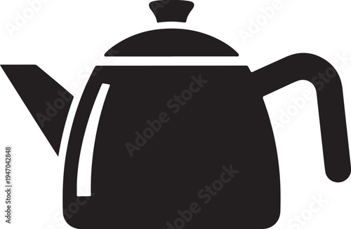 Black kettle icon vector
