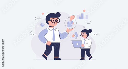 Business concept a mentor shows a new recruit skills