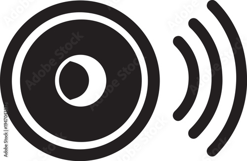 Black vector sound wave icon