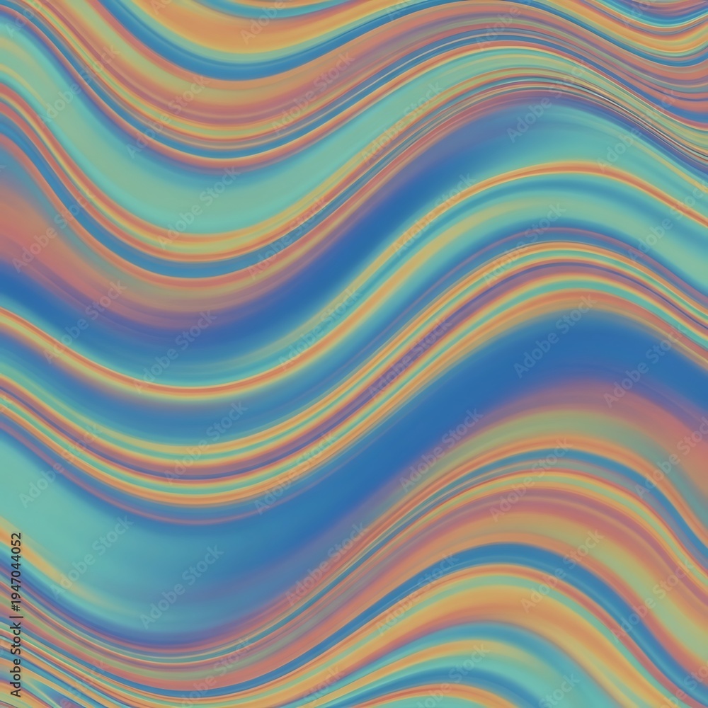 Fototapeta premium Vibrant Wavy Lines in Multicolored Pattern.