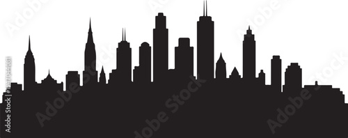 Black city skyline silhouette vector