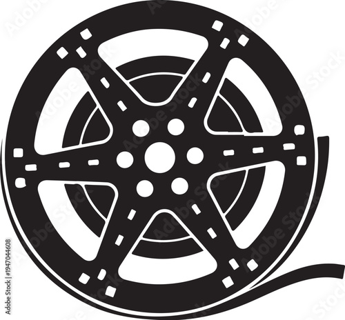 Film reel icon vector